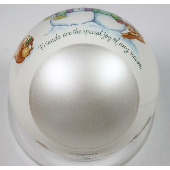 Hallmark KS 2001 Winter Friends Wildlife & Snowmen Glass Ball Christmas Ornament - Picture 6 of 8